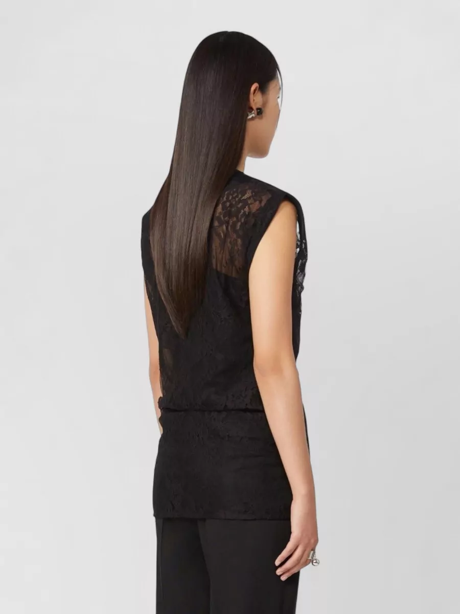 Sportmax Sleeveless Draped Lace Top