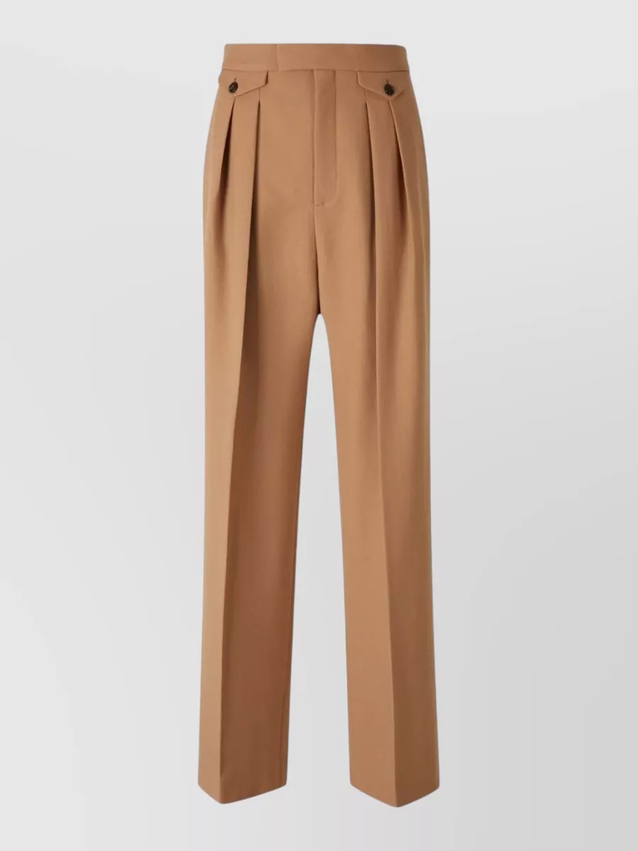 Chloé High Waist Knee Length Straight Trousers In Black