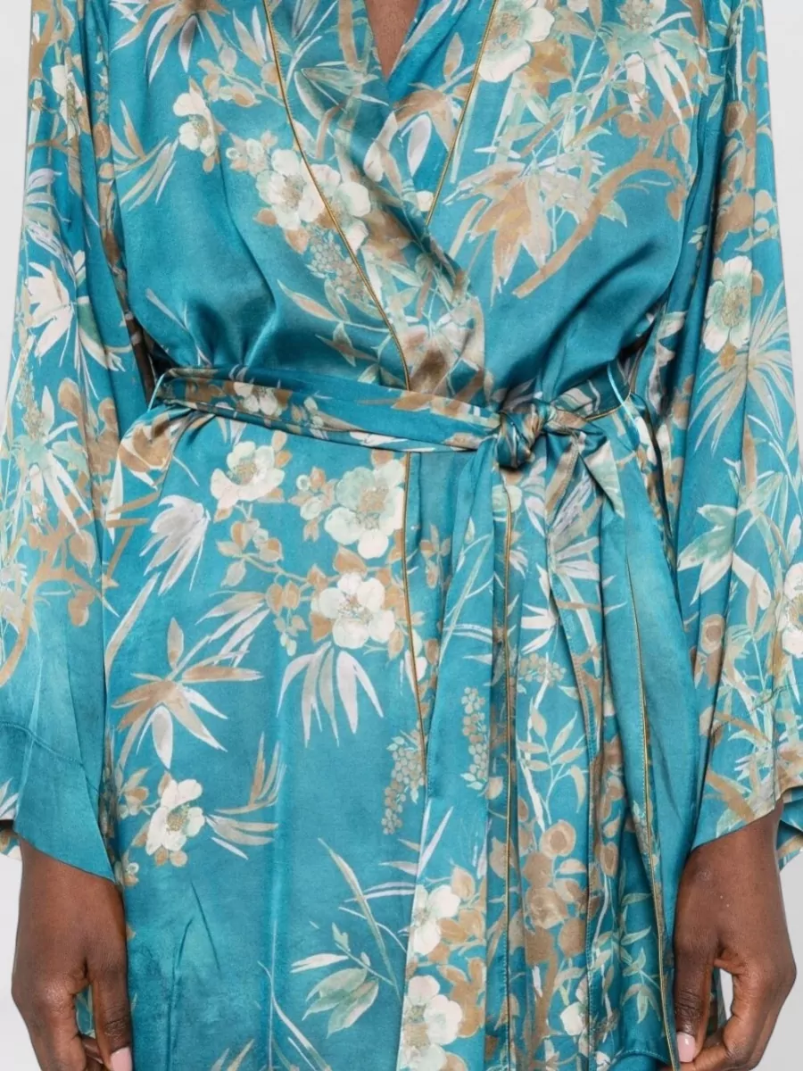 Forte Forte Printed Satin Kimono Robe