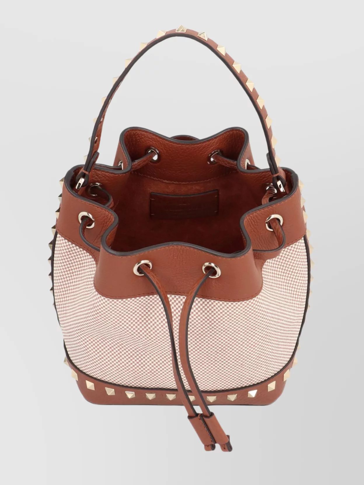 Valentino Studded Leather Bucket Bag With Top Handle