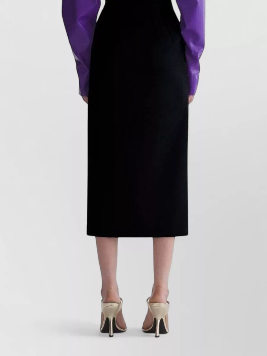 Mugler High Waist Midi Skirt Side Slit