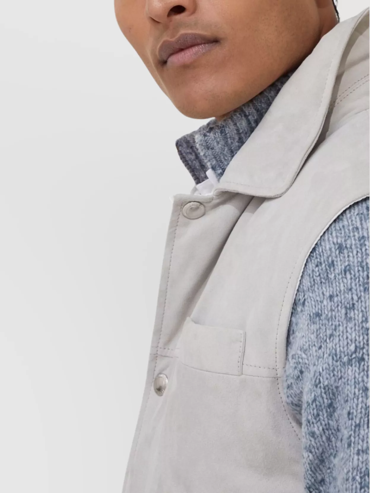 Brunello Cucinelli Leather Vest With Sleeveless Design And Slip Pockets