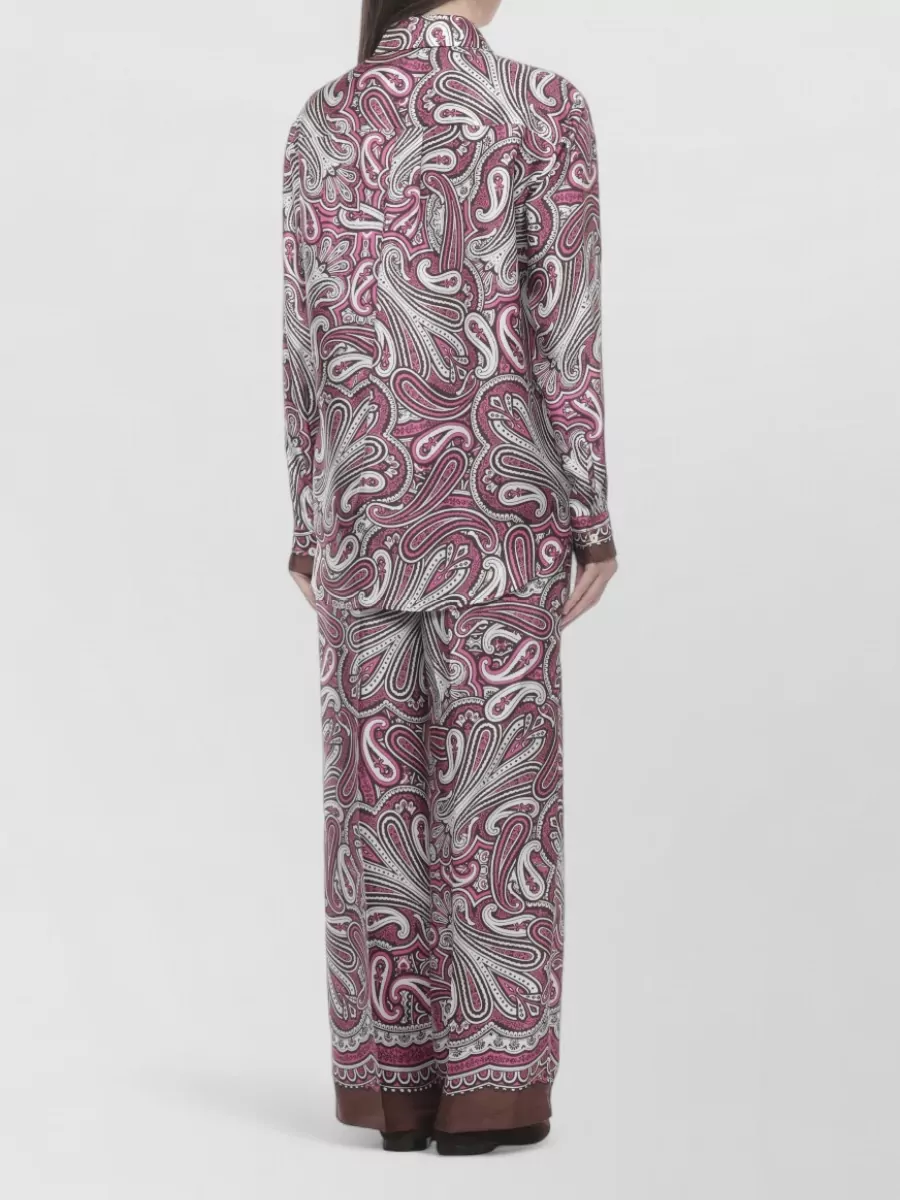 Parosh Silk Paisley-Print Long-Sleeve Shirt