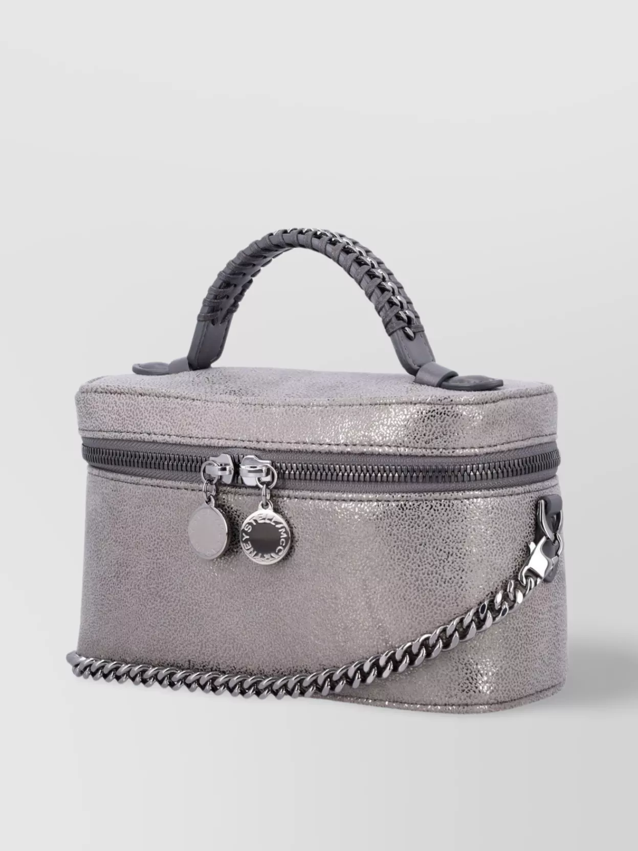 Stella Mccartney Metallic Top Handle Chain Strap Clutch Bag