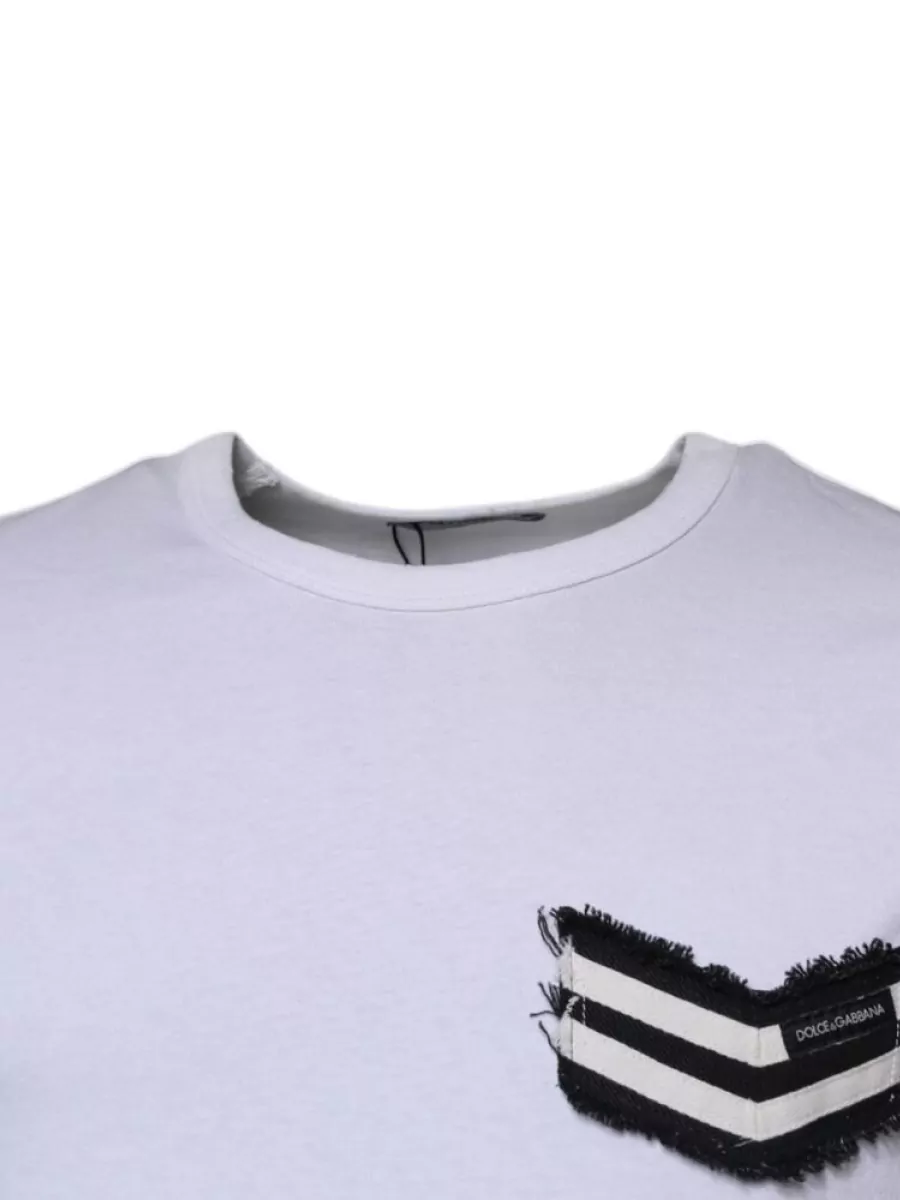 Dolce&Gabbana Striped Cotton Crew Neck Short Sleeve T-Shirt