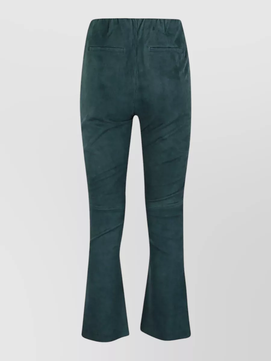 Via Masini 80 Suede Cropped Flared Trousers