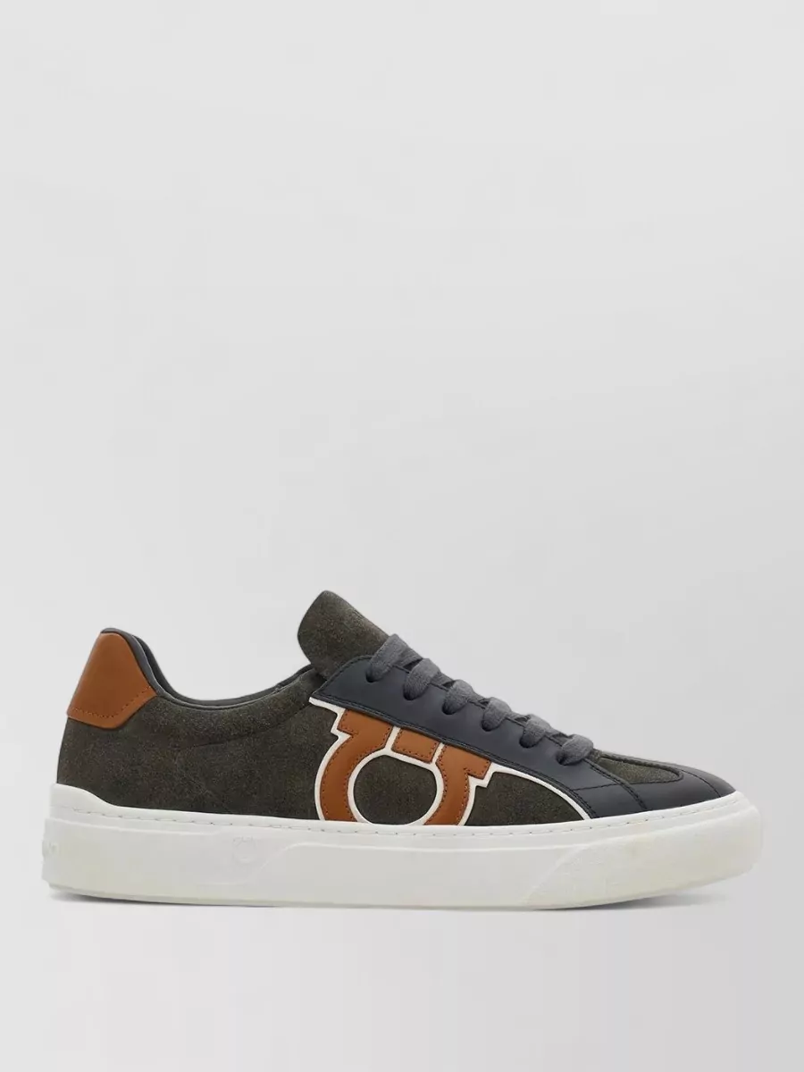 Ferragamo leather lace-up sneakers
