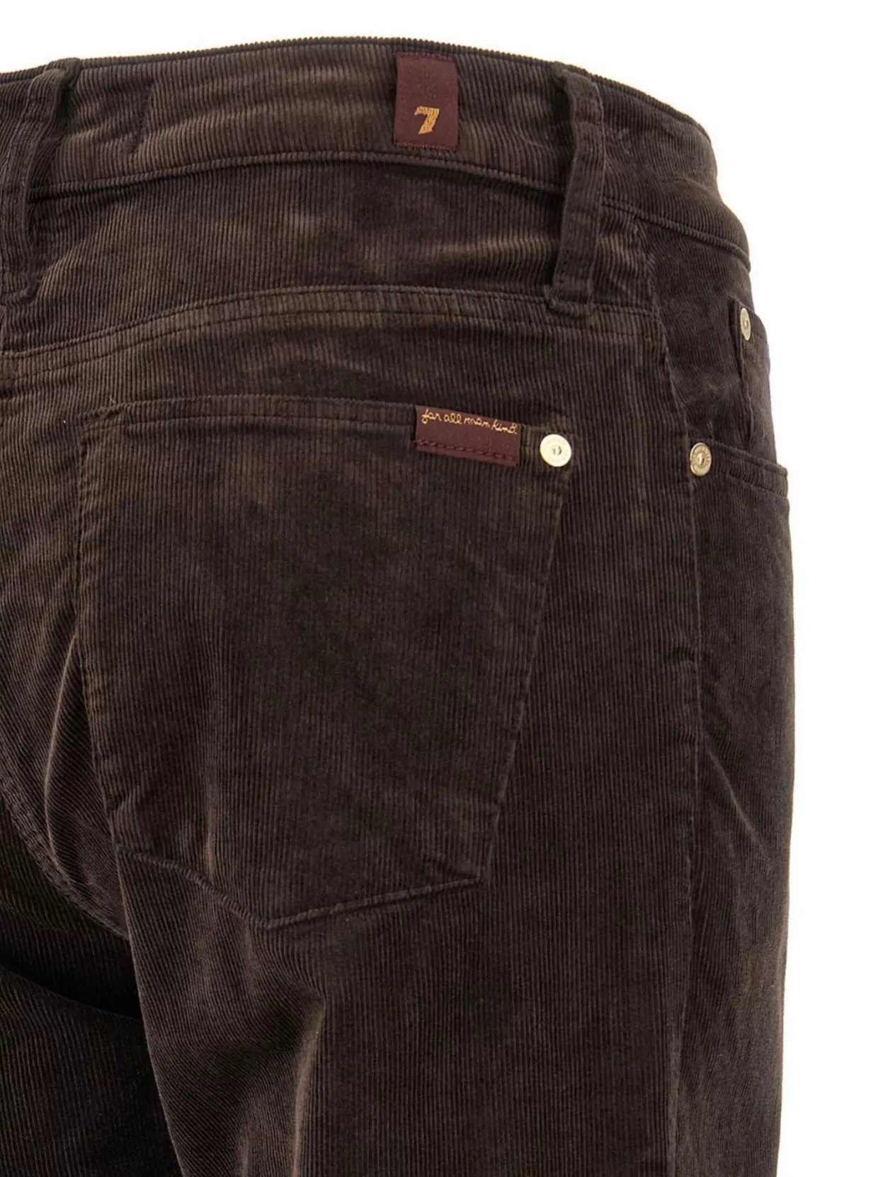 7 For All Mankind Trousers Featuring Belt Loops And Corduroy Texture In Black