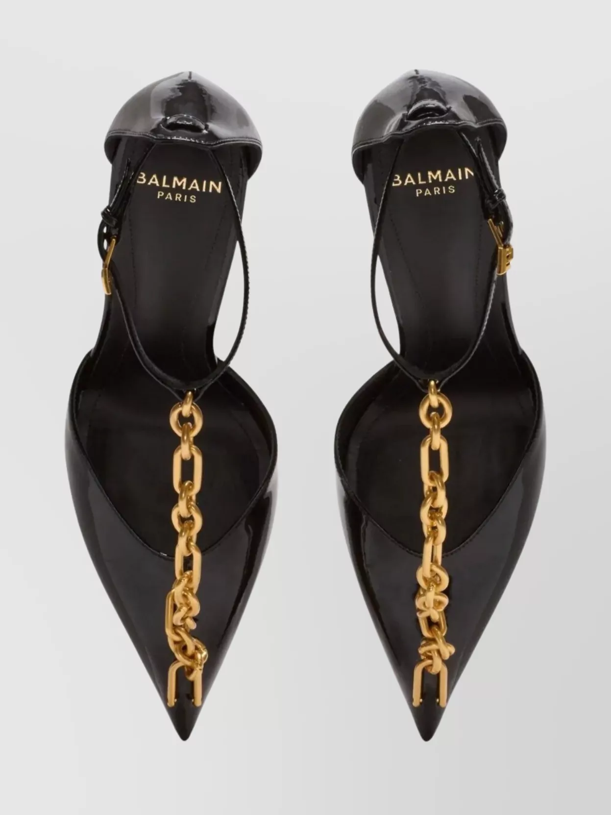 Balmain High Heel Chain Detail Pointed Pumps