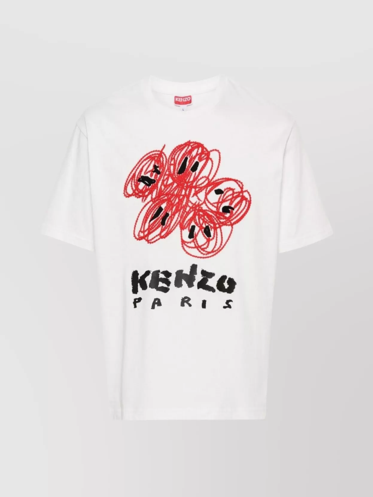 Shop Kenzo Crew Neck Floral Embroidered T-shirt In White