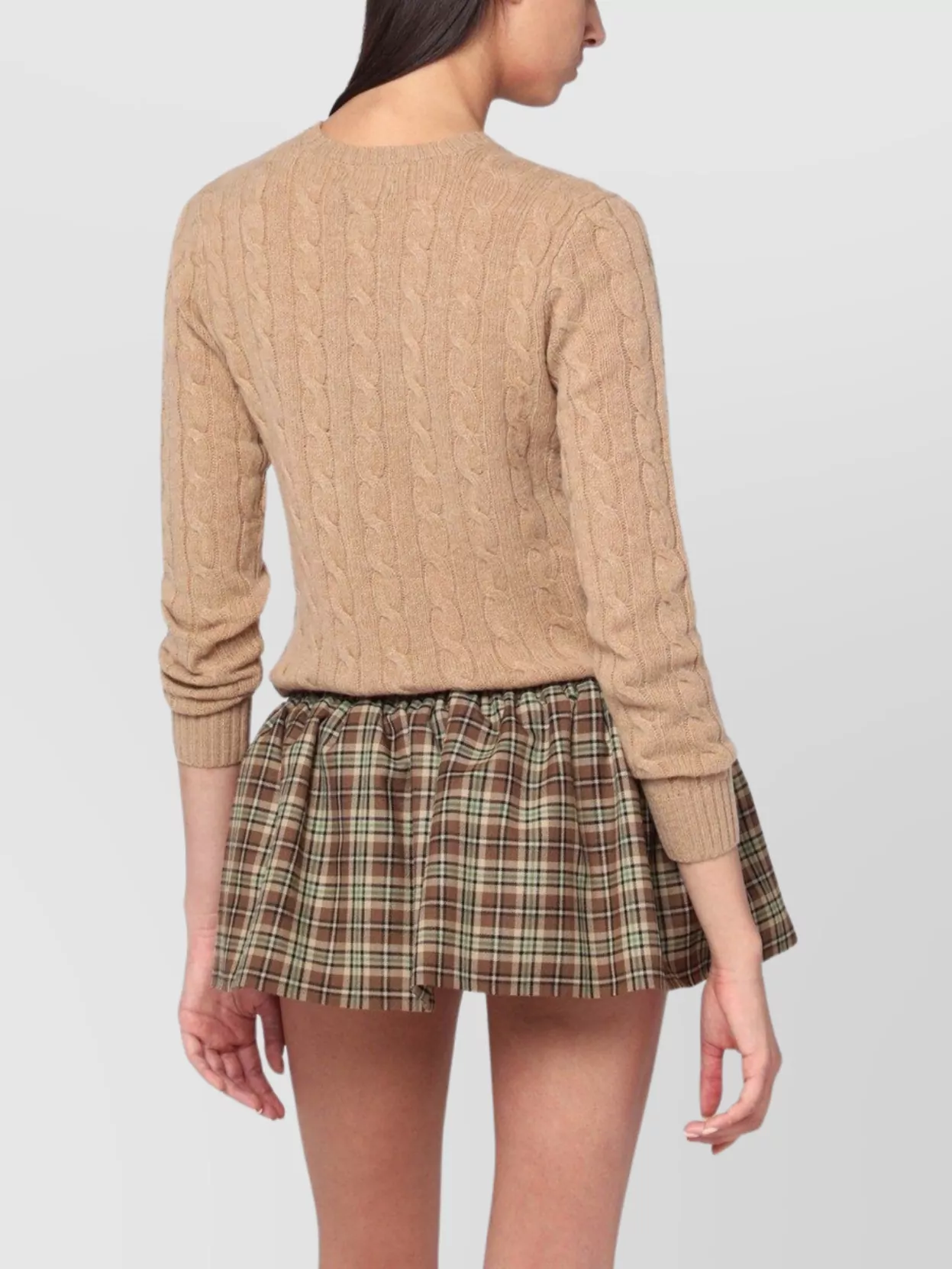 Polo Ralph Lauren Cable Knit Wool Cashmere Sweater In Neutral