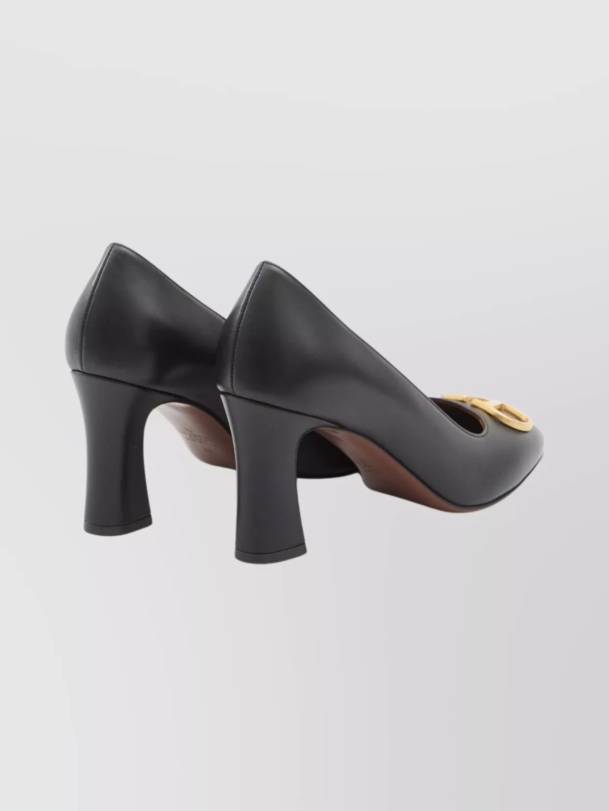 Valentino Garavani Signature Block Heel Leather Pumps