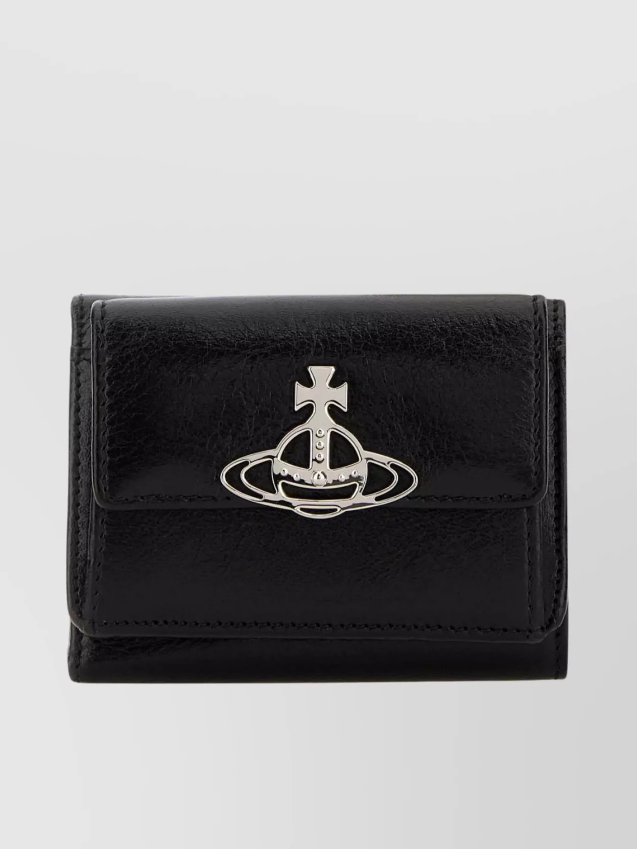 Vivienne Westwood Leather Wallet With Flap And Metallic Logo