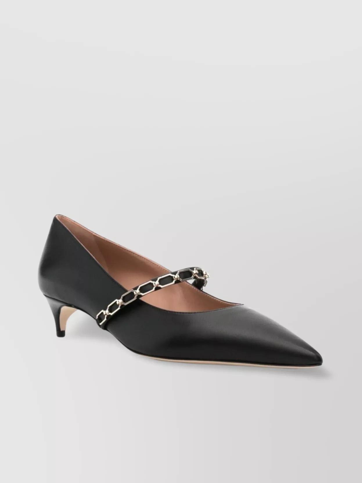 Malone Souliers Chain Kitten Heel Pointed Toe Ballerinas
