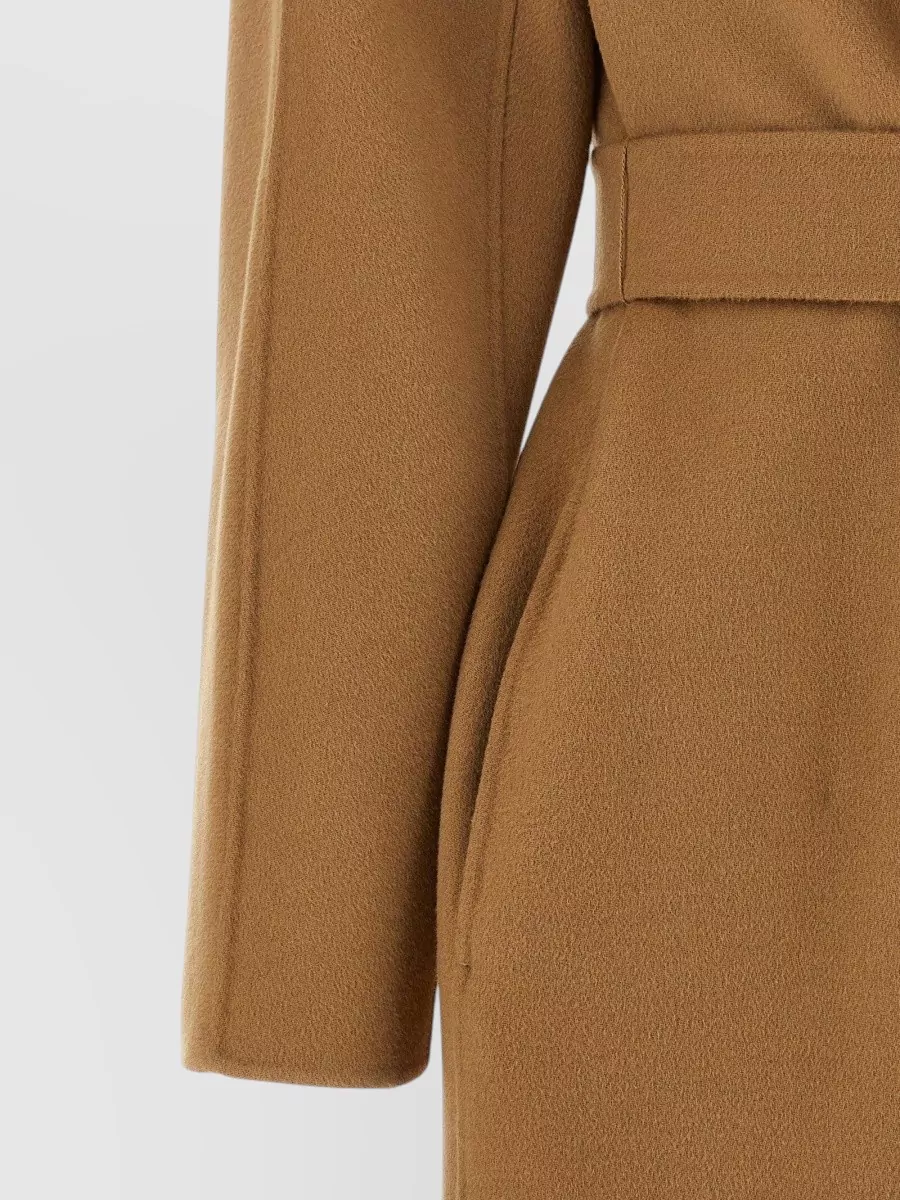 S Max Mara Wool Silk Cashmere Belted Long Coat