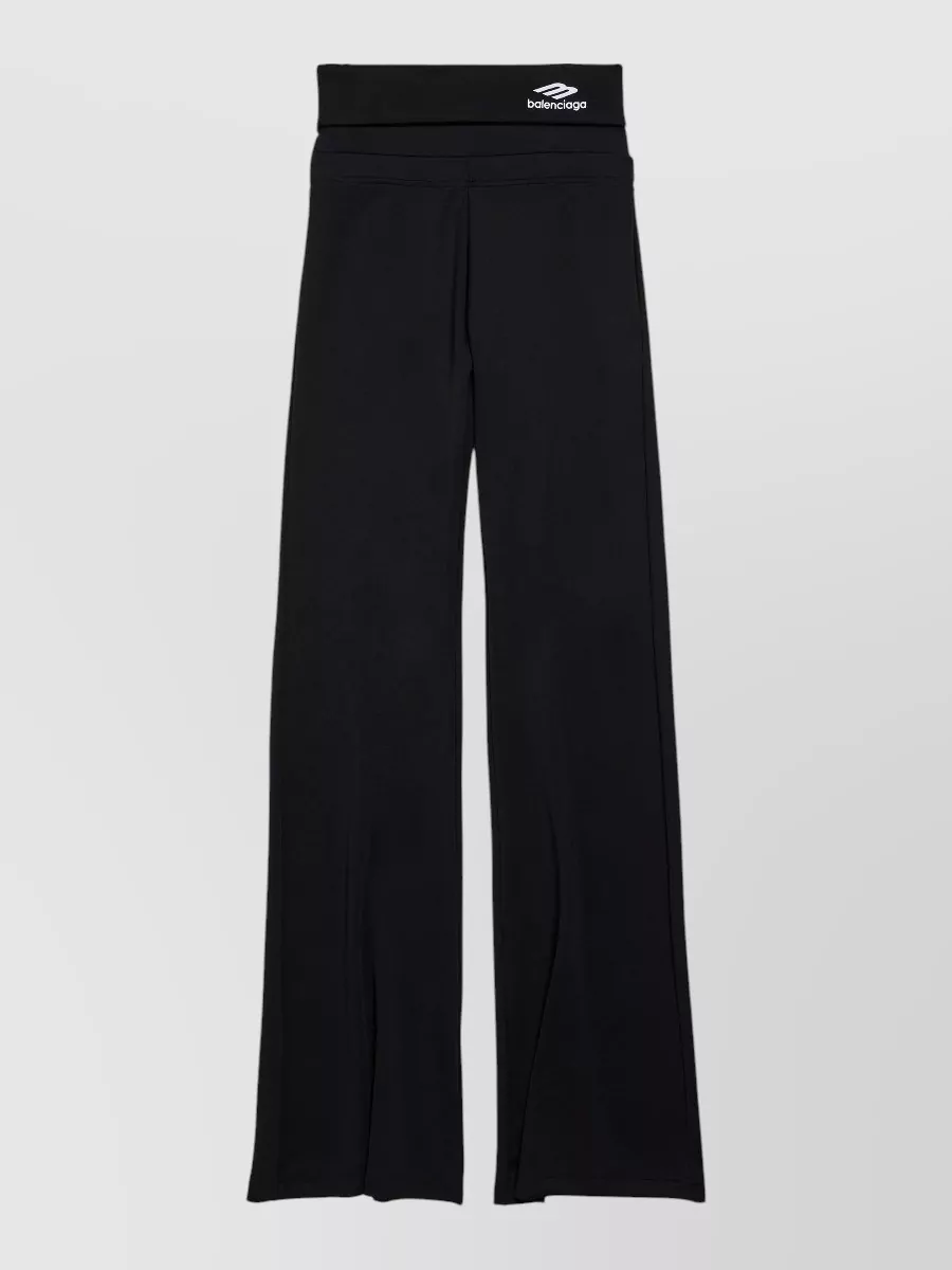Balenciaga Wide Leg Trousers Elastic Waistband Design In Black