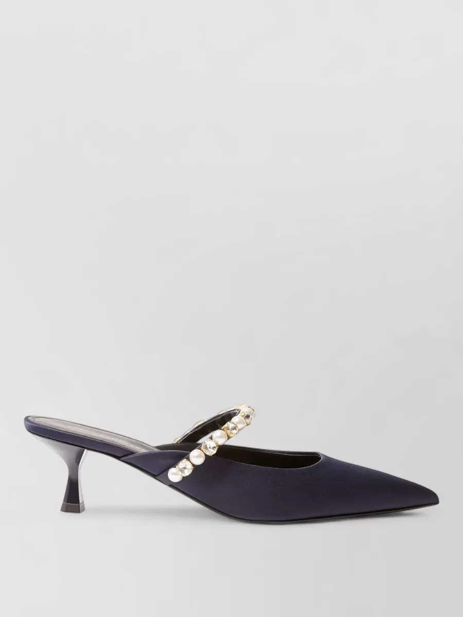 Stella Mccartney Pearl-Embellished Pointed-Toe Mules