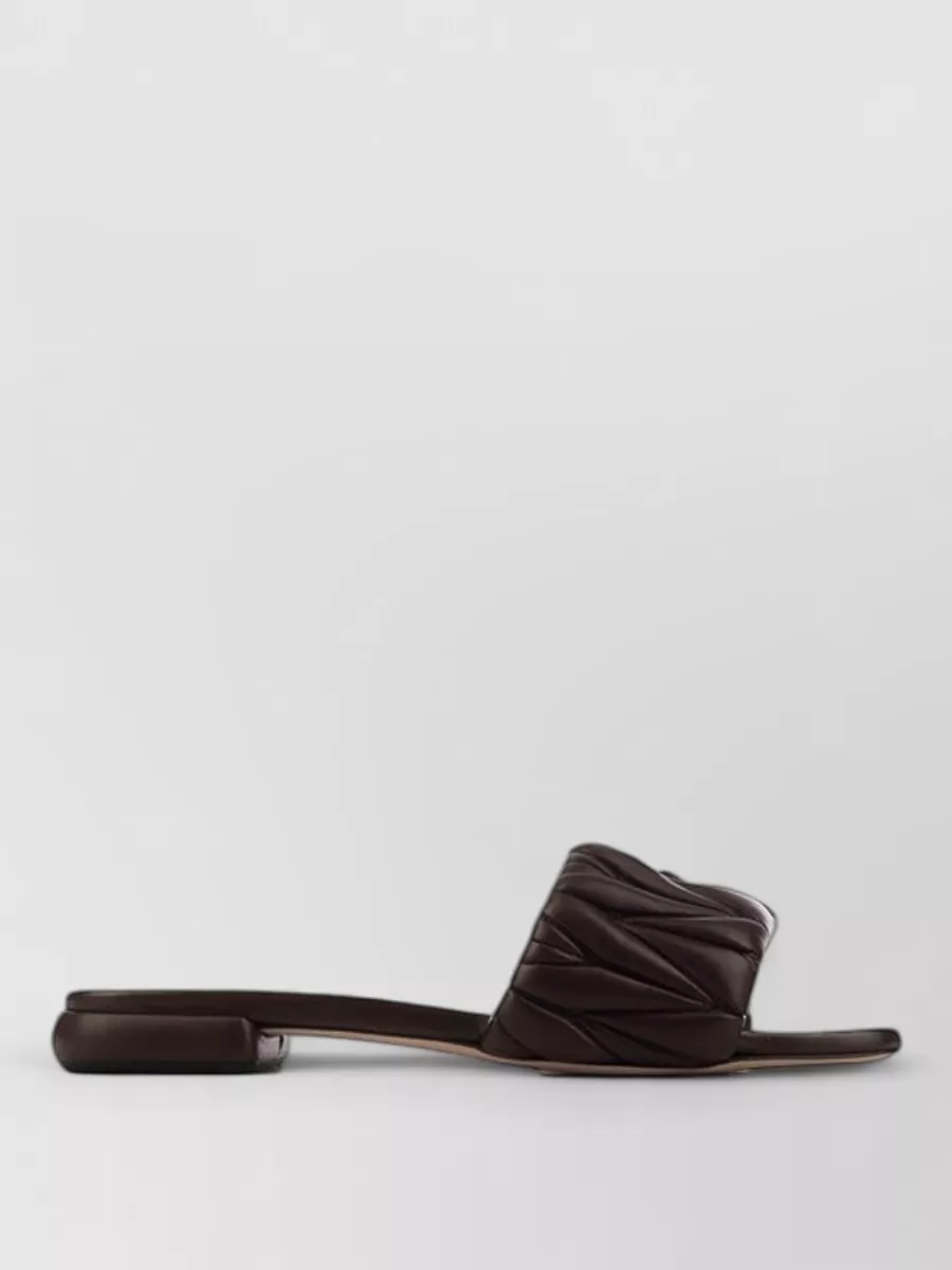 Miu Miu Matelassé Leather Slides