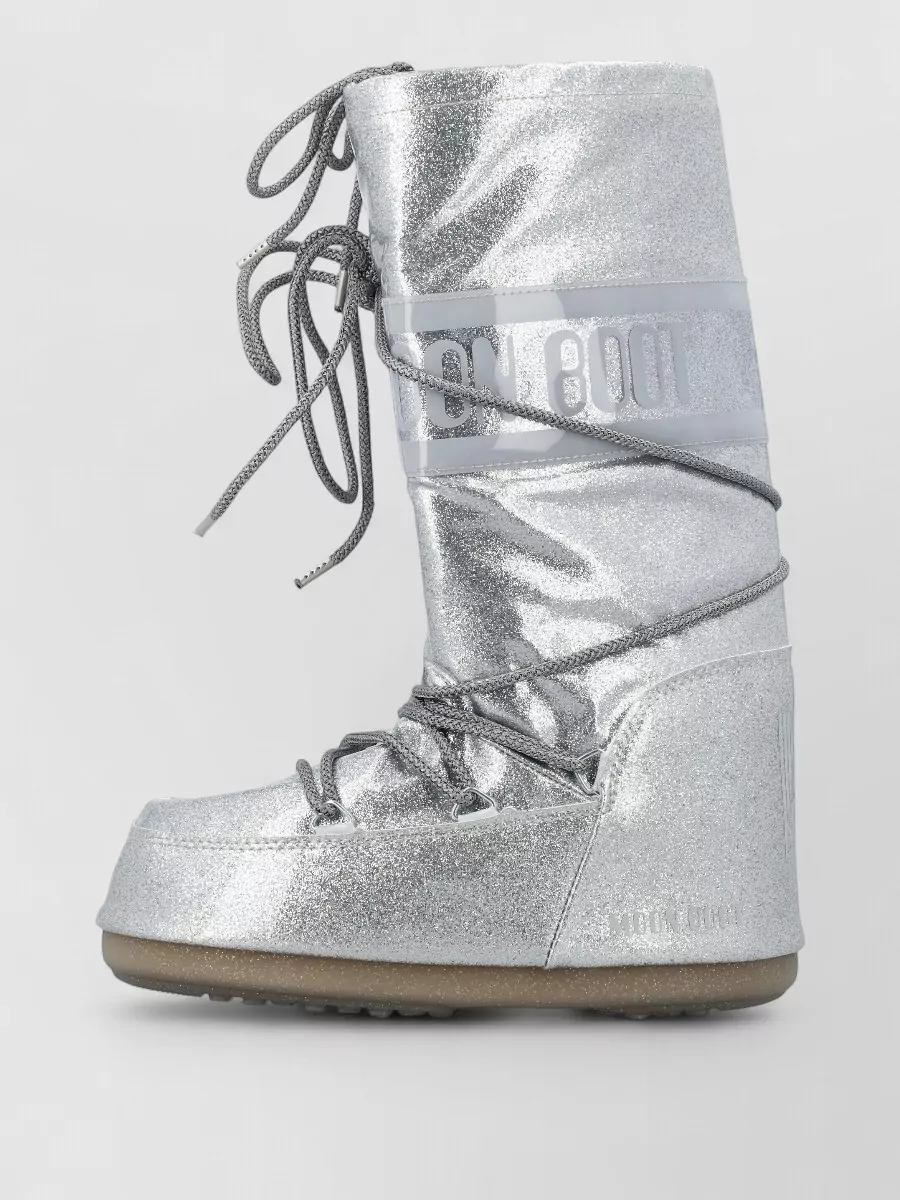 Moon Boot Glitter Lace-Up Boots