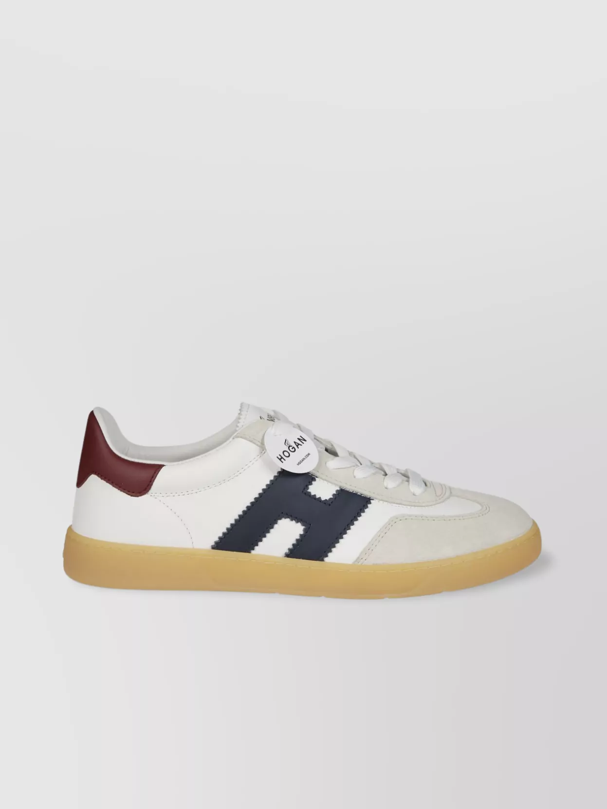 Hogan Round Toe Rubber Sole Sneakers With Contrast Heel Tab
