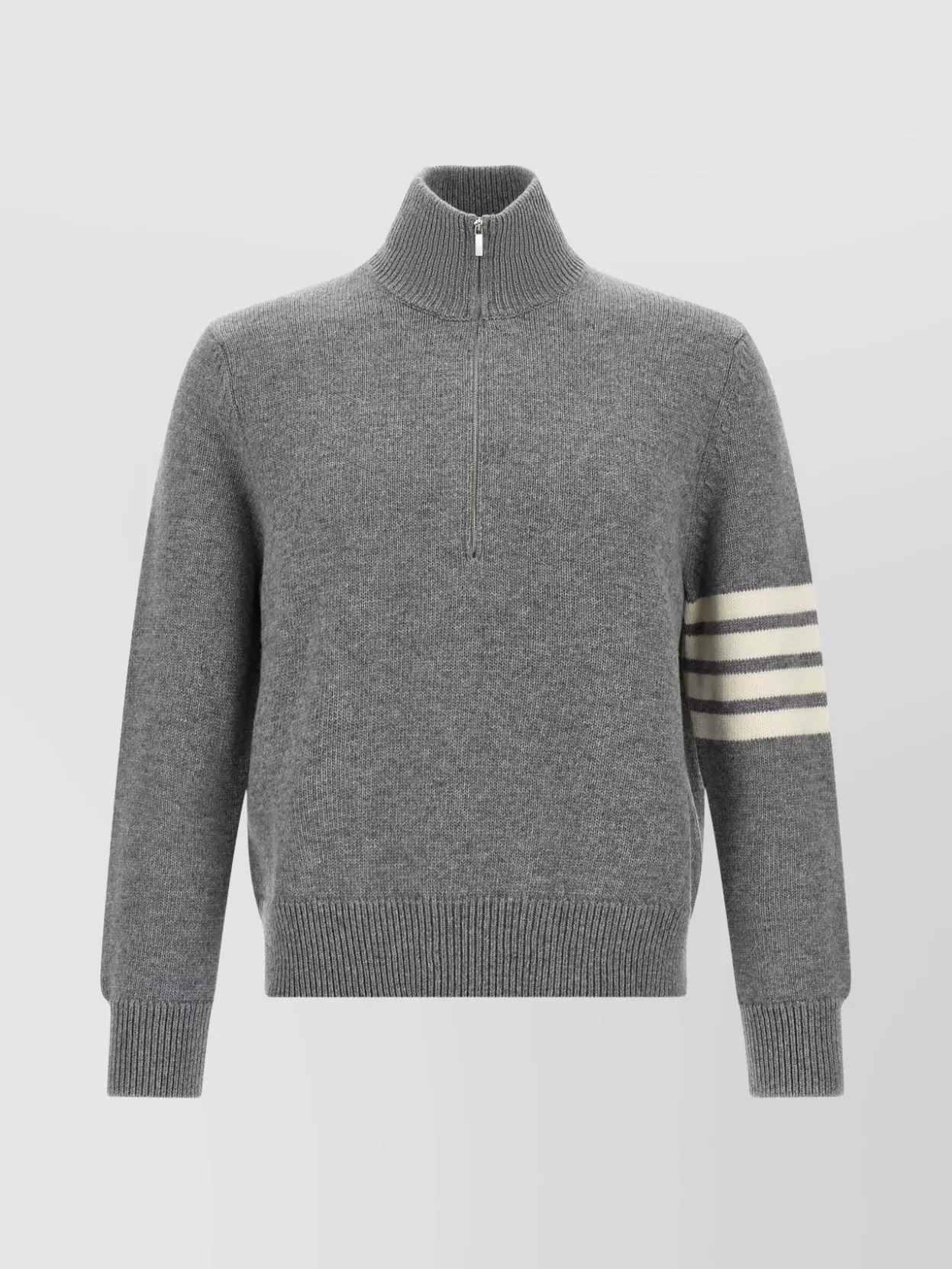 Thom Browne 4bar Half Zip Sweater Sweaters And Cardigans Gray In Multi