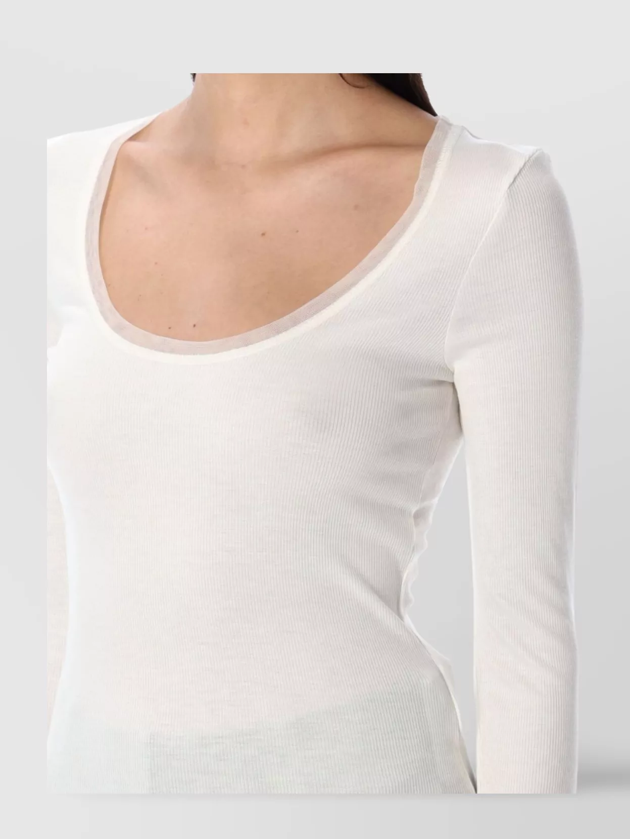 Remain Ribbed Scoop Neck Long Sleeve Top