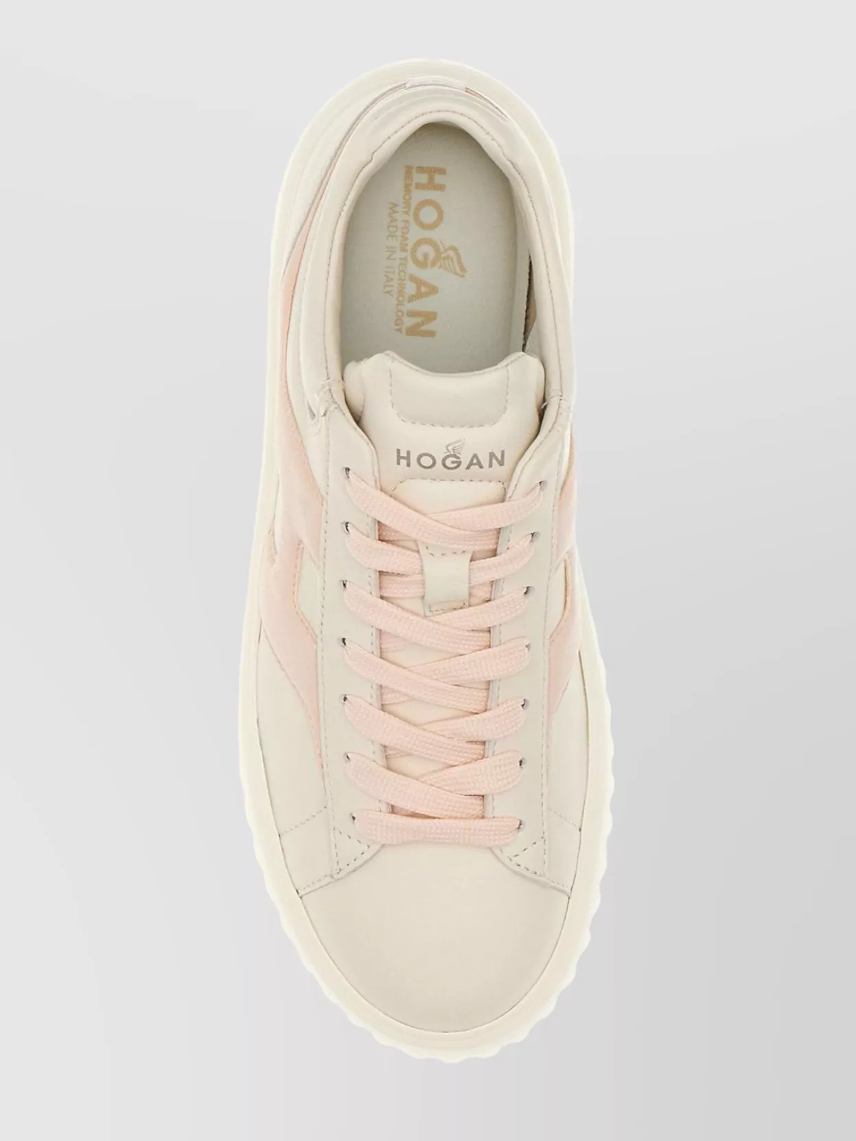 Hogan Low Top Leather Sneakers With Platform Sole