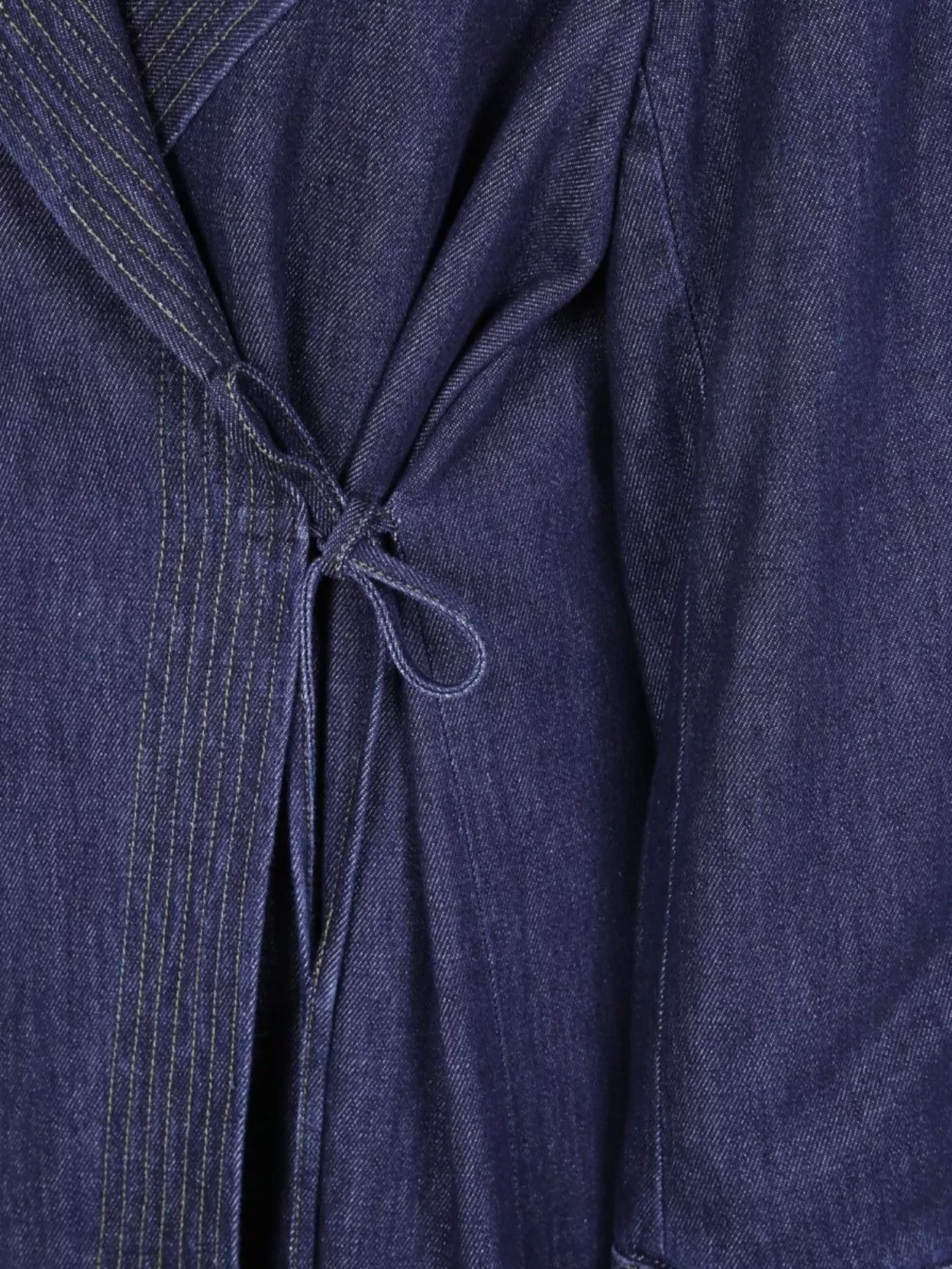 Dries Van Noten Denim Coat With Long Sleeves And Lapel In Blue