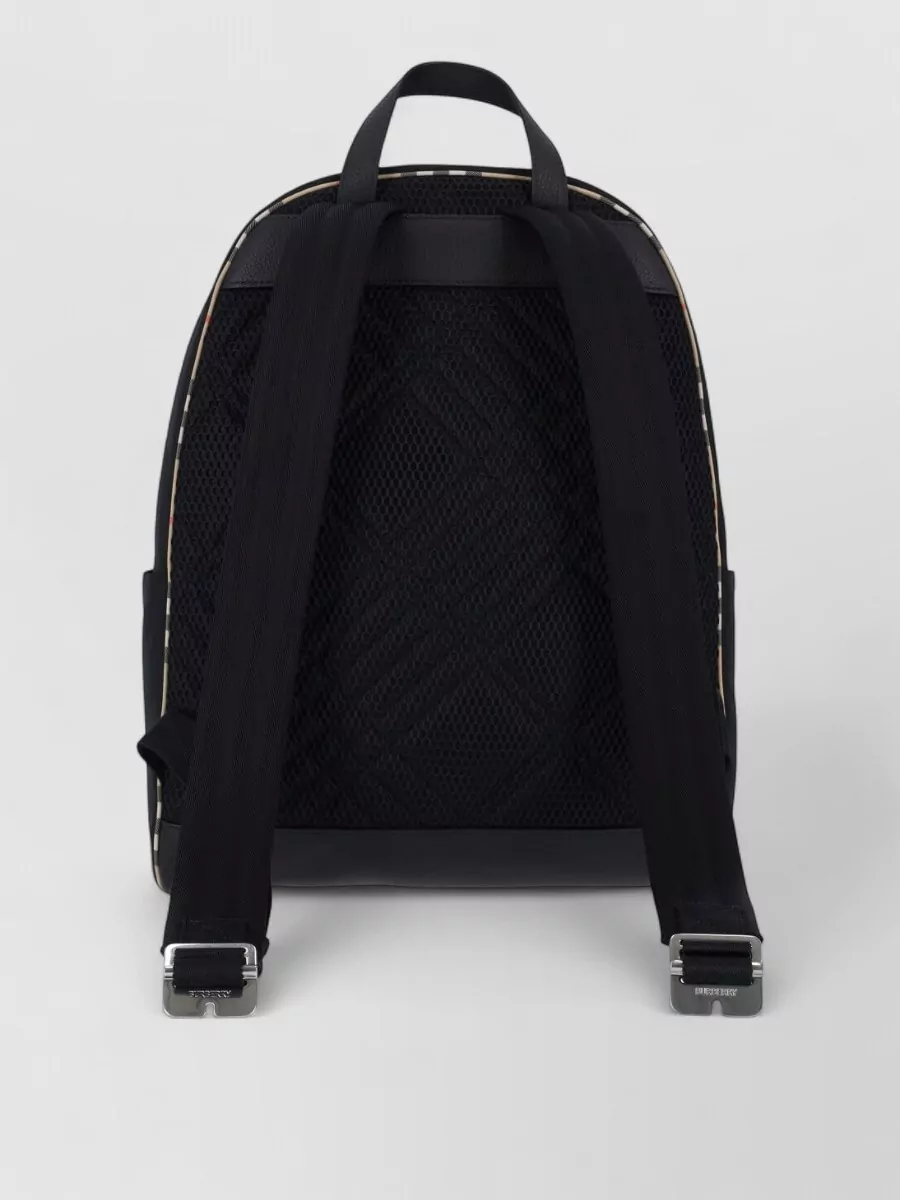 Burberry Backpacks Front Zip Pocket Adjustable Straps In Black