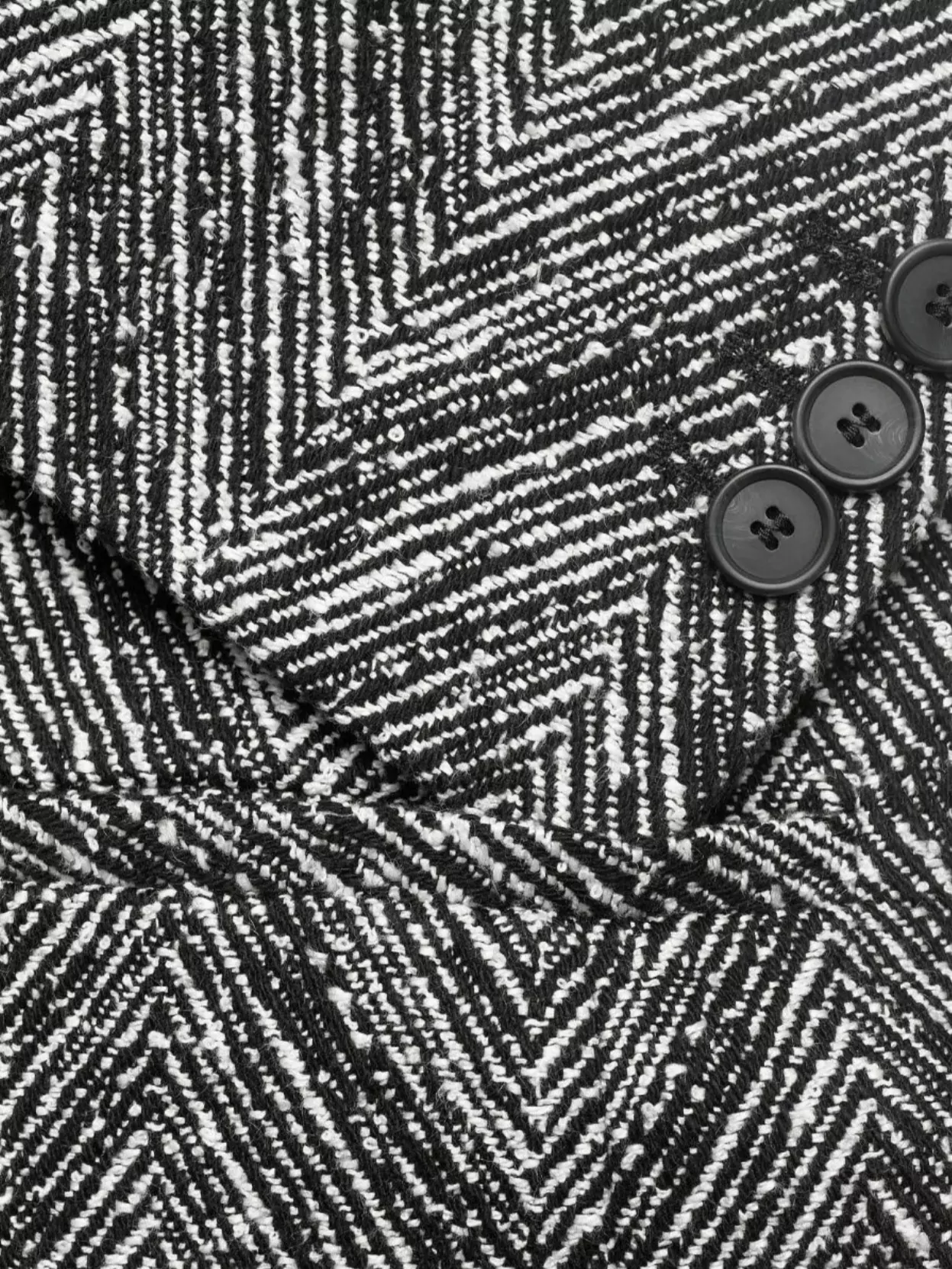Hugo Boss Herringbone Pattern Double-breasted Coat In Gray