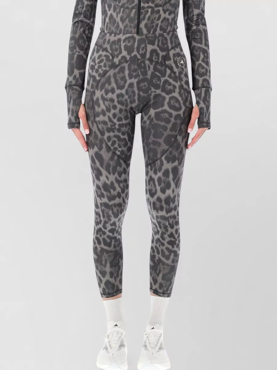Adidas by Stella McCartney Leopard-print high-rise slim-fit leggings
