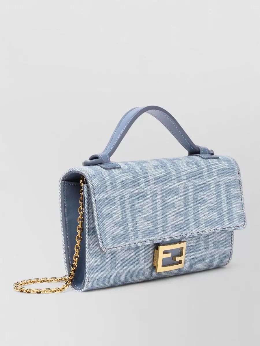 Fendi Baguette Cotton Denim Clutch Bag
