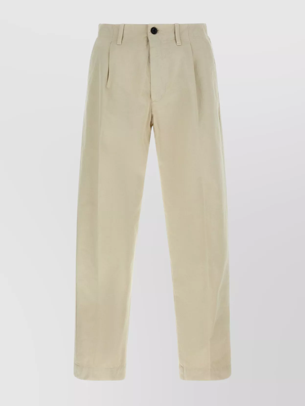 Incotex Pleated Front Cotton Trousers With Belt Loops In Multi