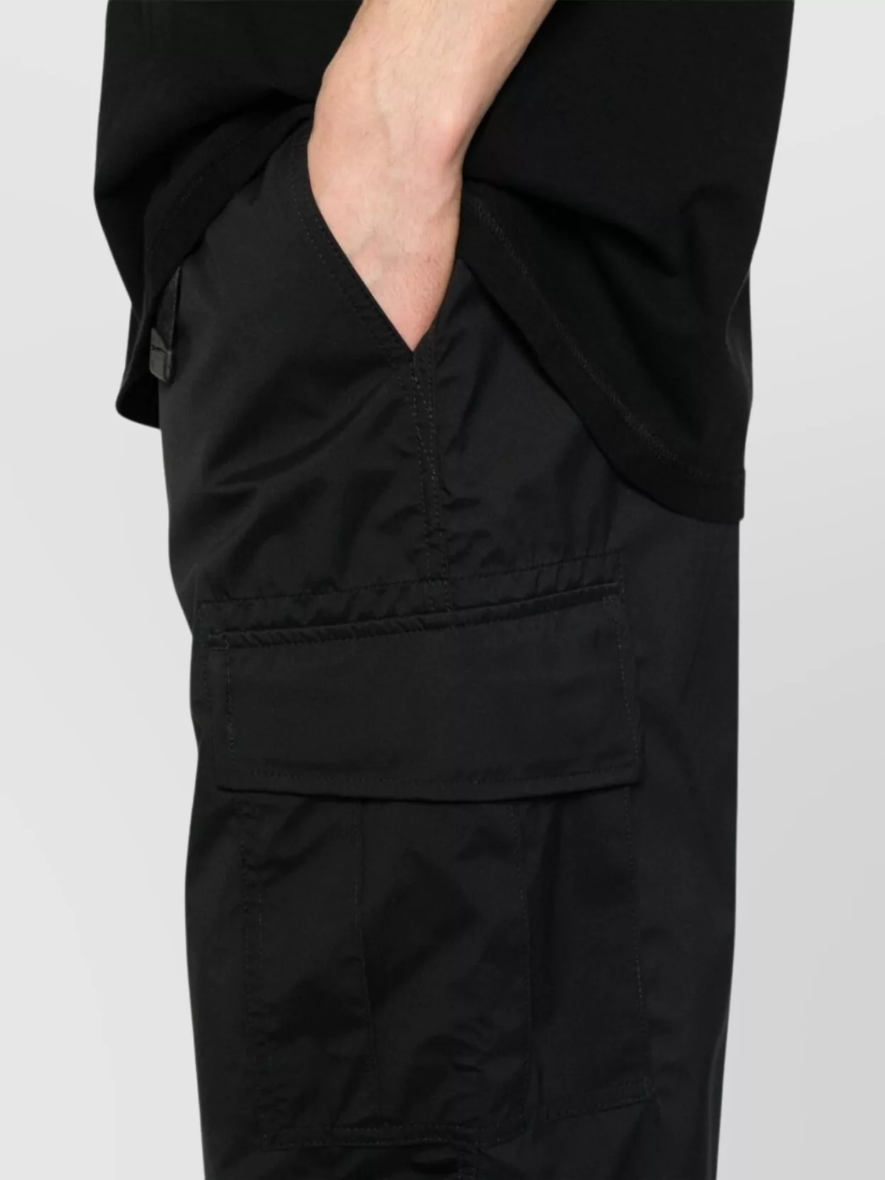 Comme Des Garçons Homme Cargo Pocket Wide Leg Trousers With Belt