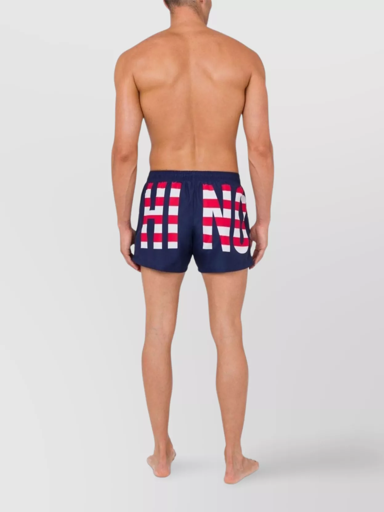 Moschino Striped Drawstring Waist Swimwear