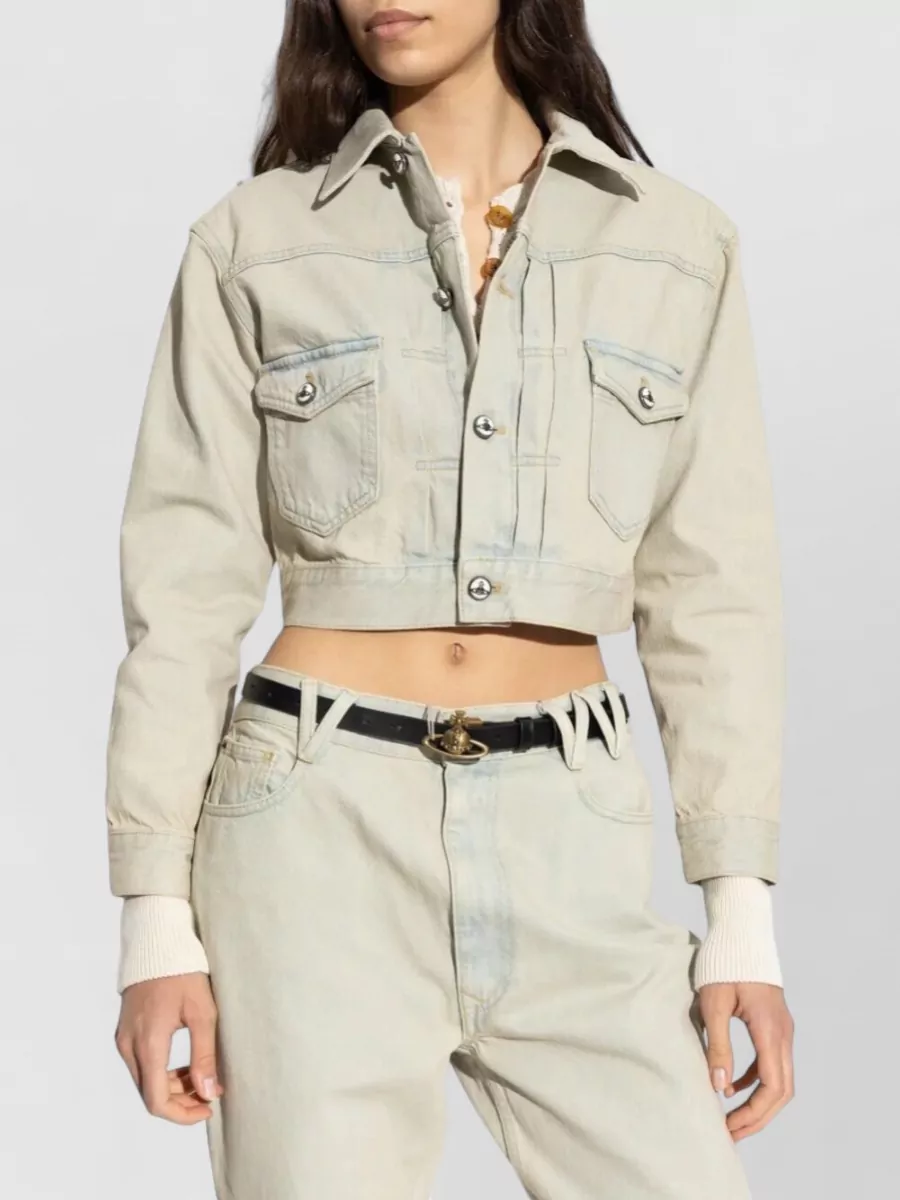 Vivienne Westwood Marlene Denim Jacket Cropped Chest Pockets