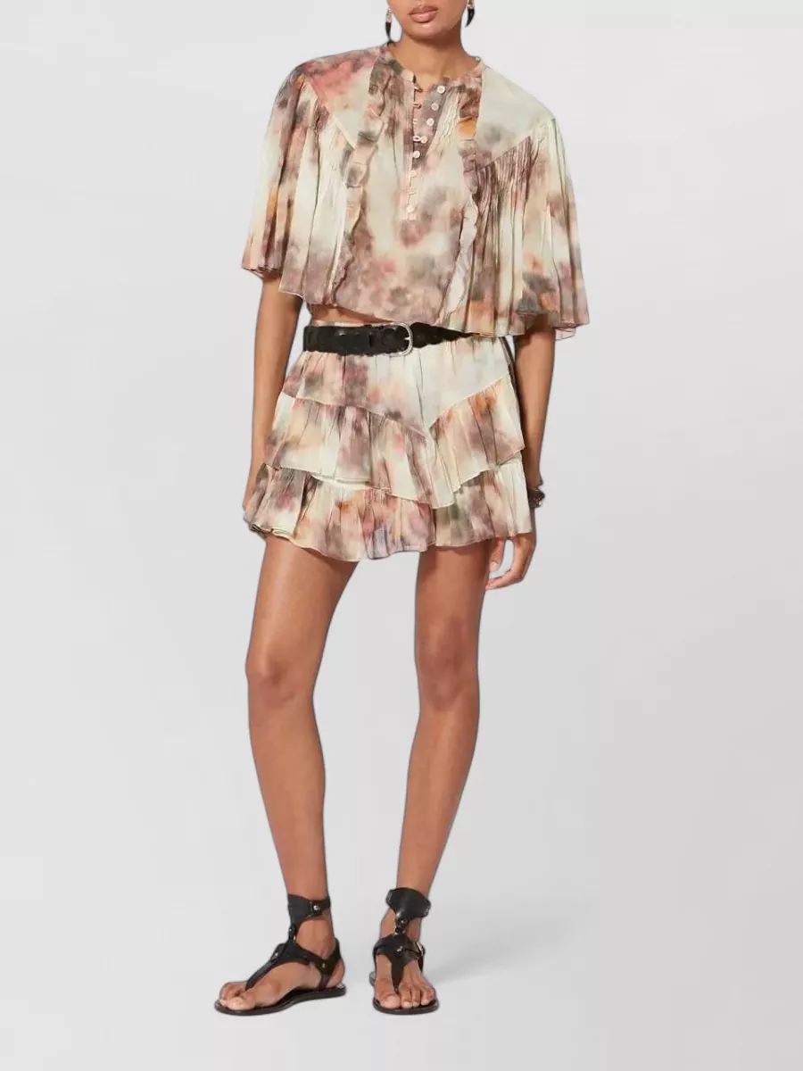 Isabel Marant Etoile Ruffled Cotton Mini Shorts