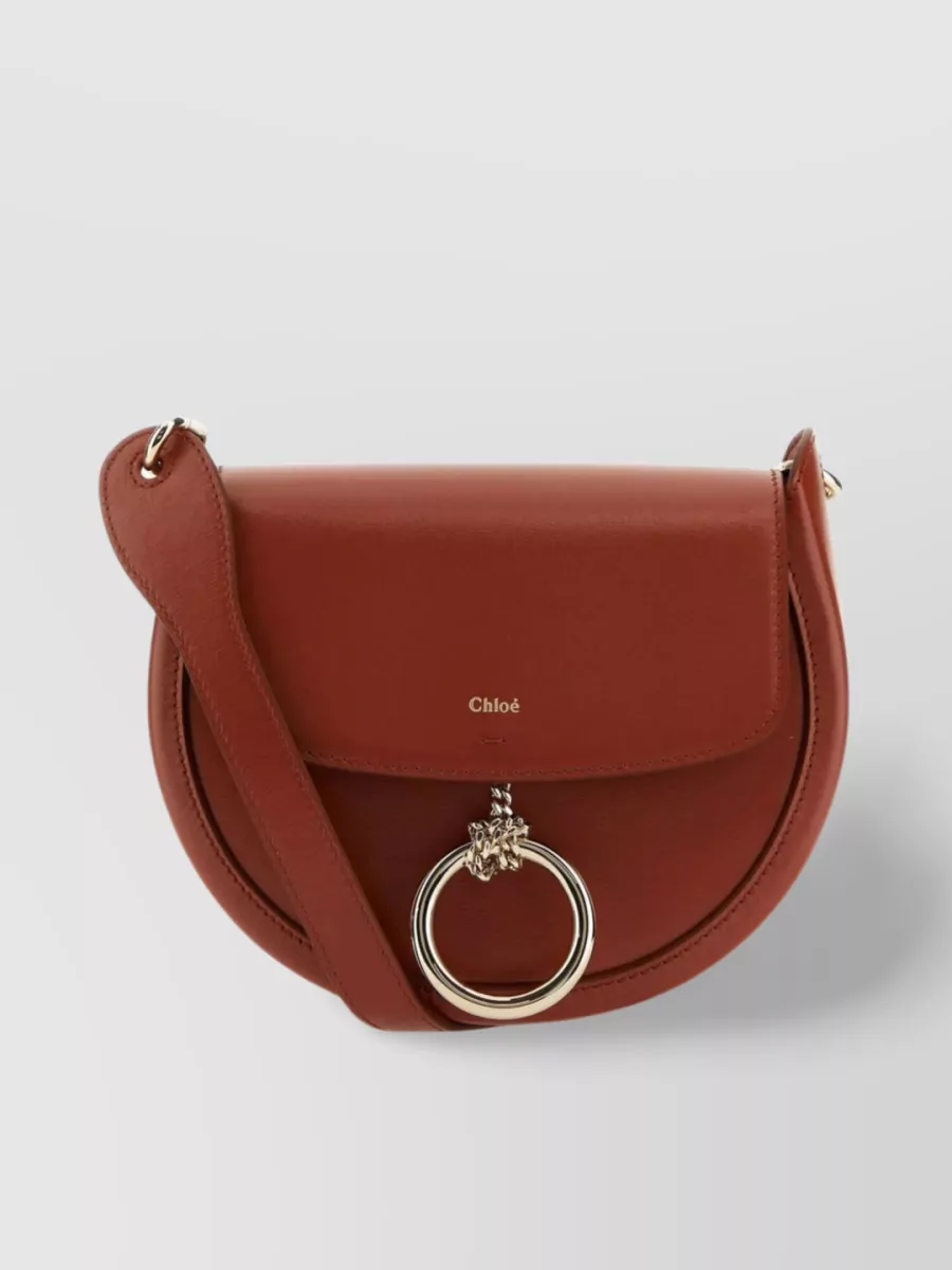 Chloé Compact Arlene Leather Crossbody In Brown