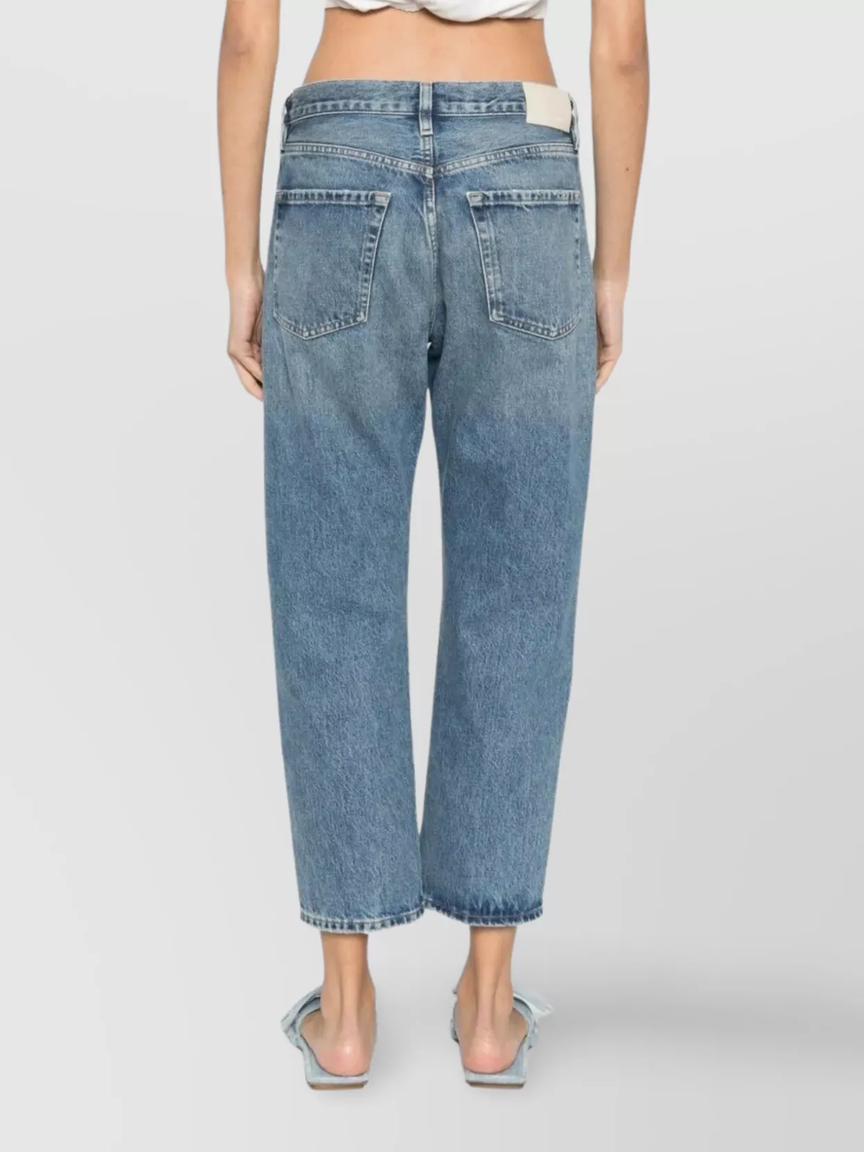 Citizens Of Humanity Cropped Faded Boyfriend Jeans With Belt Loops
