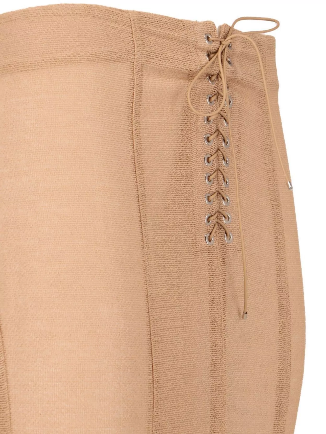 Ludovic De Saint Sernin Flared Hem Lace-Up Sheer Midi Skirt