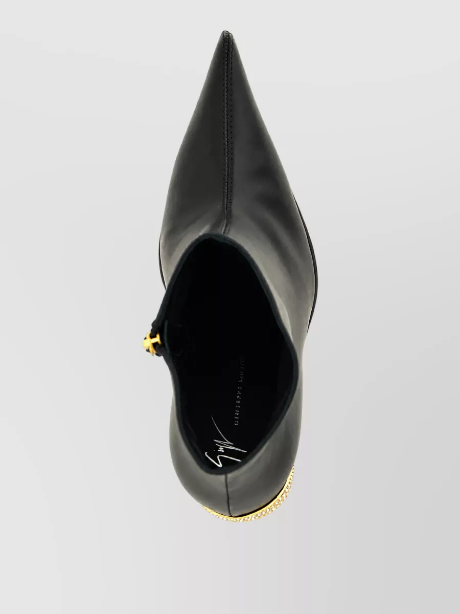 Giuseppe Zanotti Leather Crystal-Embellished Ankle Boots