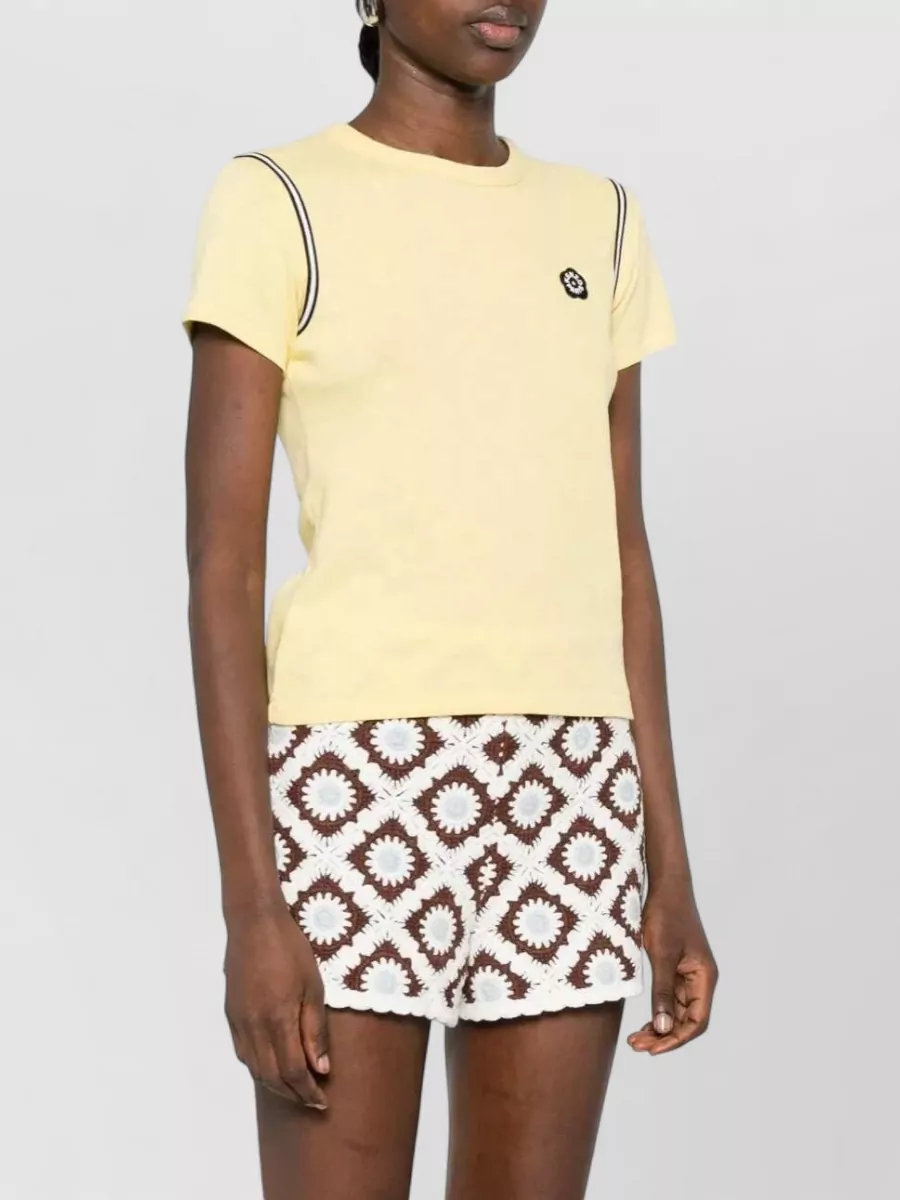 Kenzo Logo Appliqué Striped Short-Sleeve T-Shirt