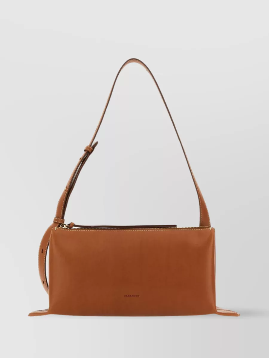 Shop Jil Sander Compact Empire Cross-body Bag In Brown