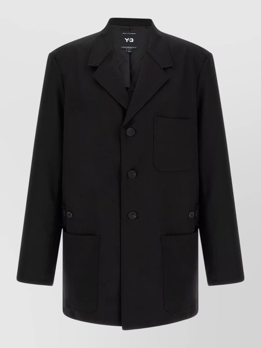 Y-3 wool blend single breasted coat