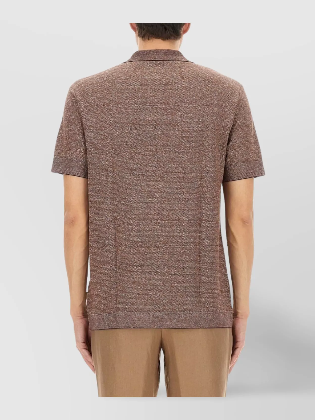 Boss Polo Shirt Cotton Linen Silk