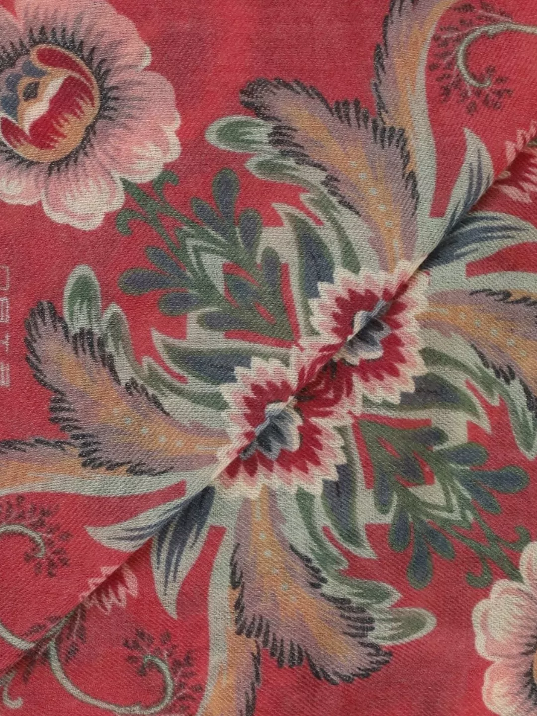 Etro Paisley Floral Wool Scarf With Fringed Edges