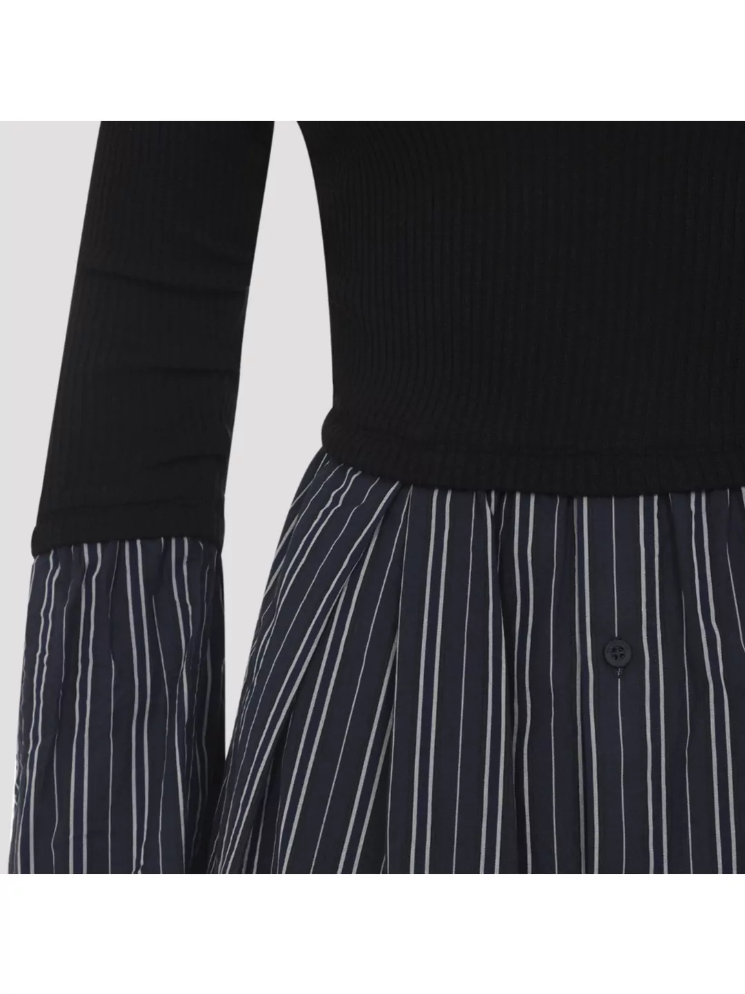 Balenciaga Layered Sweater Featuring Collared Neck In Black
