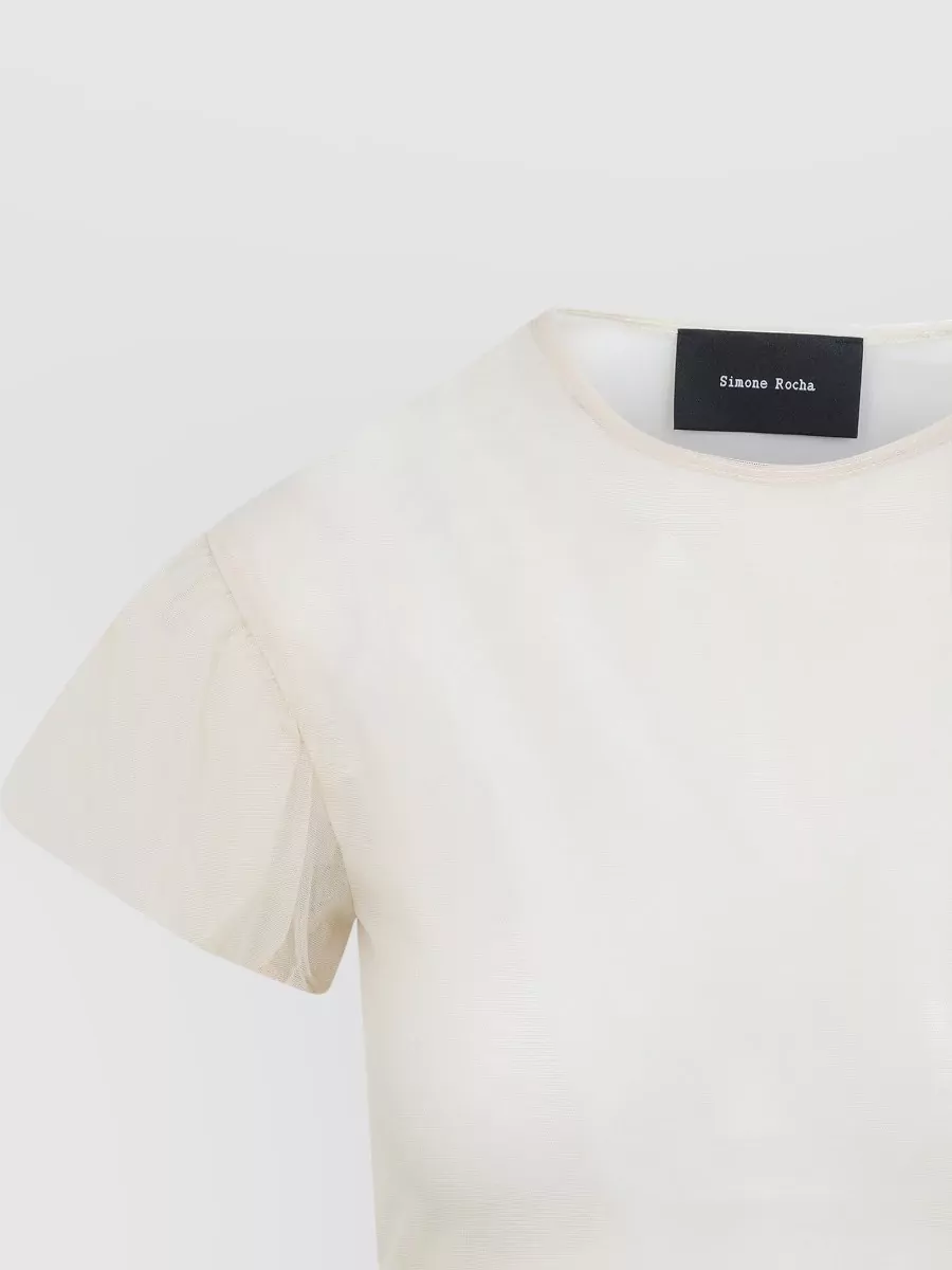 Simone Rocha Ballet Peplum Top Crew Neck Ruffles