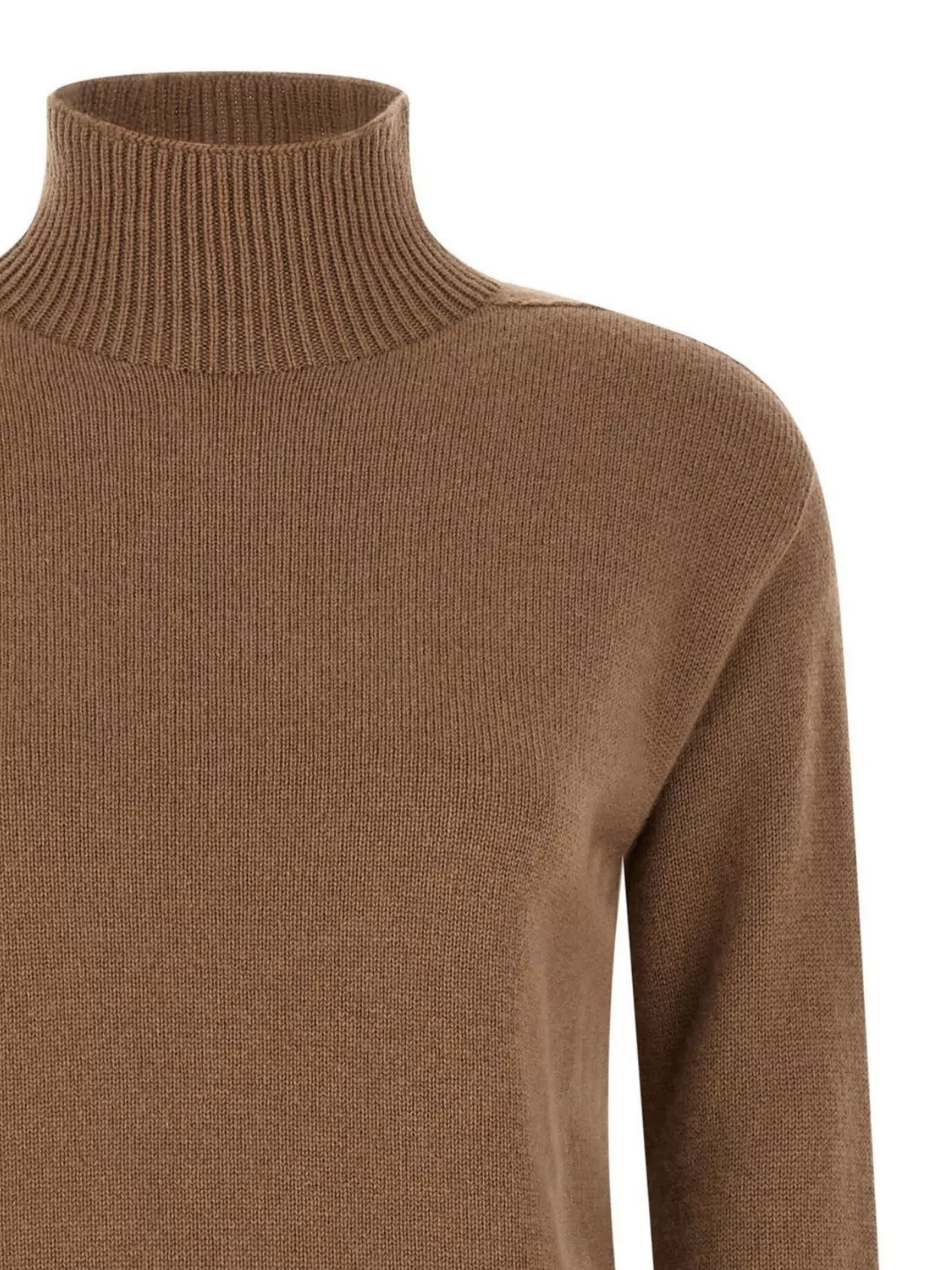 S Max Mara Turtleneck Sweater Featuring Side Slits