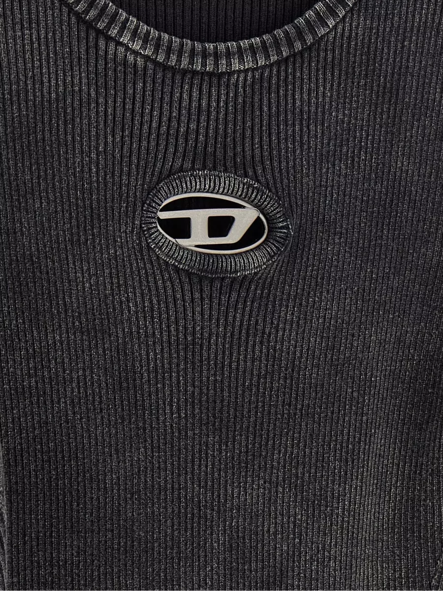 Diesel Ribbed Cutout Mini Knitted Dress